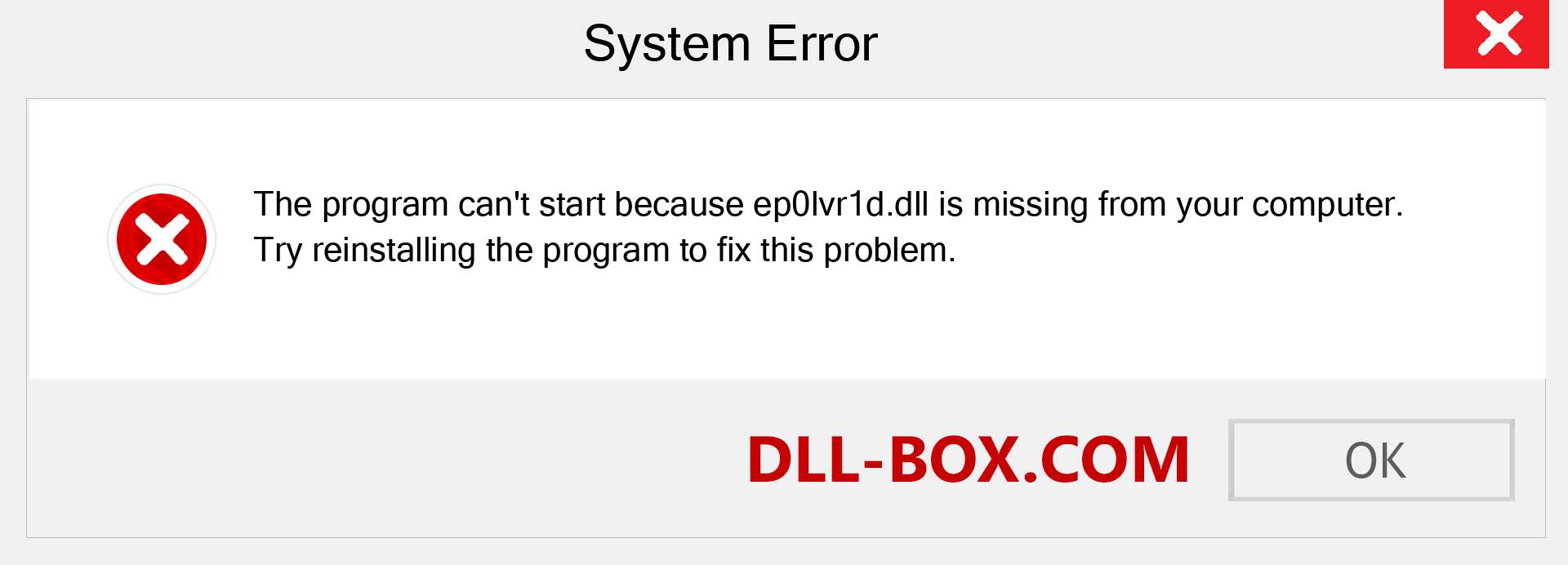  ep0lvr1d.dll file is missing?. Download for Windows 7, 8, 10 - Fix  ep0lvr1d dll Missing Error on Windows, photos, images