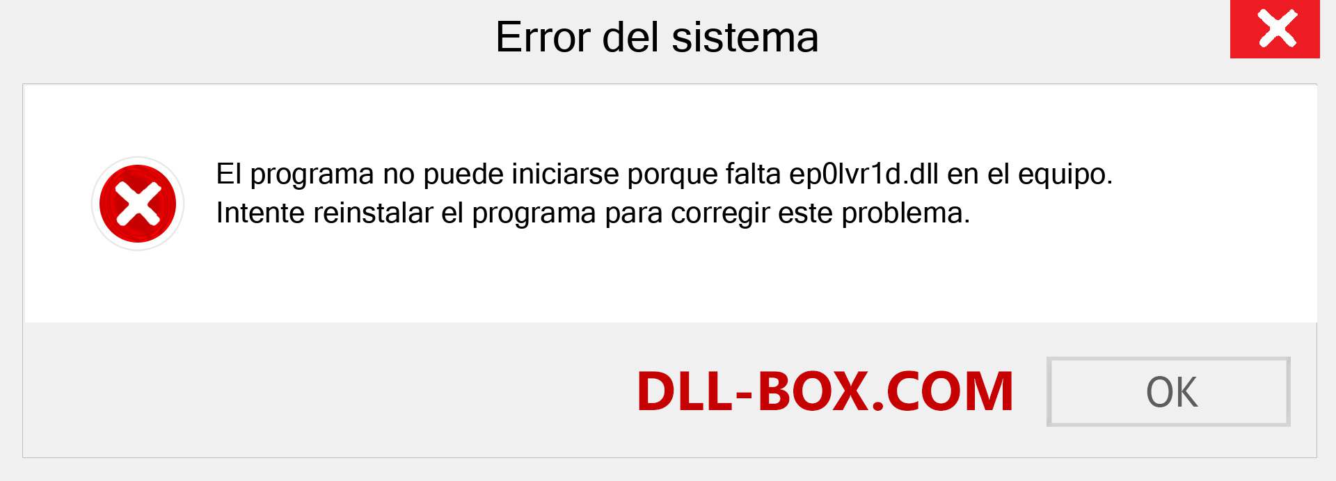 ¿Falta el archivo ep0lvr1d.dll ?. Descargar para Windows 7, 8, 10 - Corregir ep0lvr1d dll Missing Error en Windows, fotos, imágenes