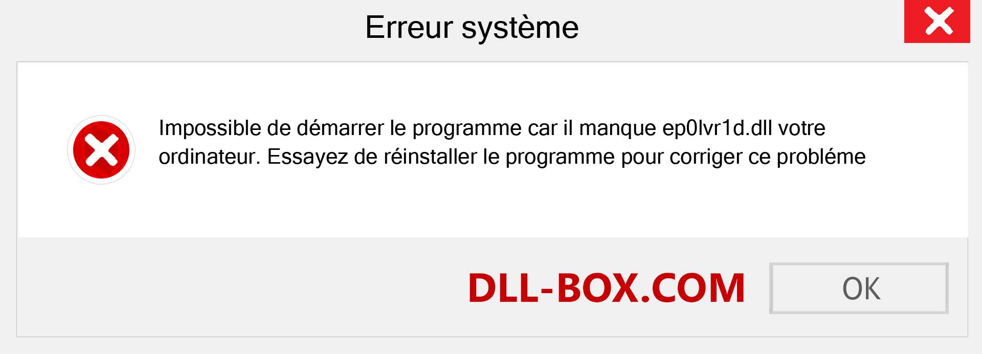 Le fichier ep0lvr1d.dll est manquant ?. Télécharger pour Windows 7, 8, 10 - Correction de l'erreur manquante ep0lvr1d dll sur Windows, photos, images